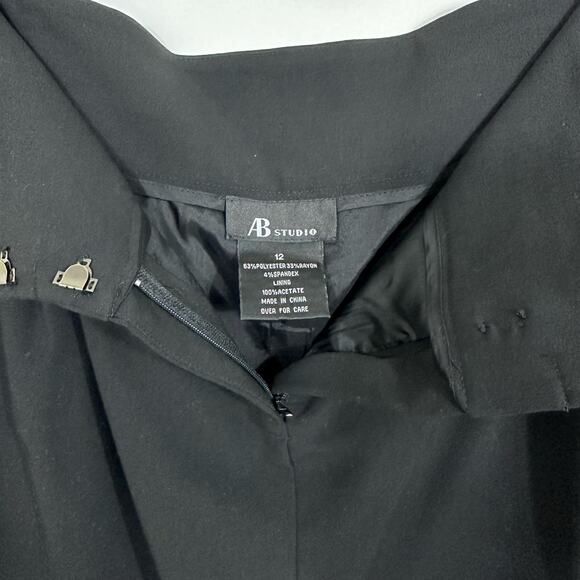 AB Studio Black Knee Length Skirt Size 12 NWT - Picture 8 of 12